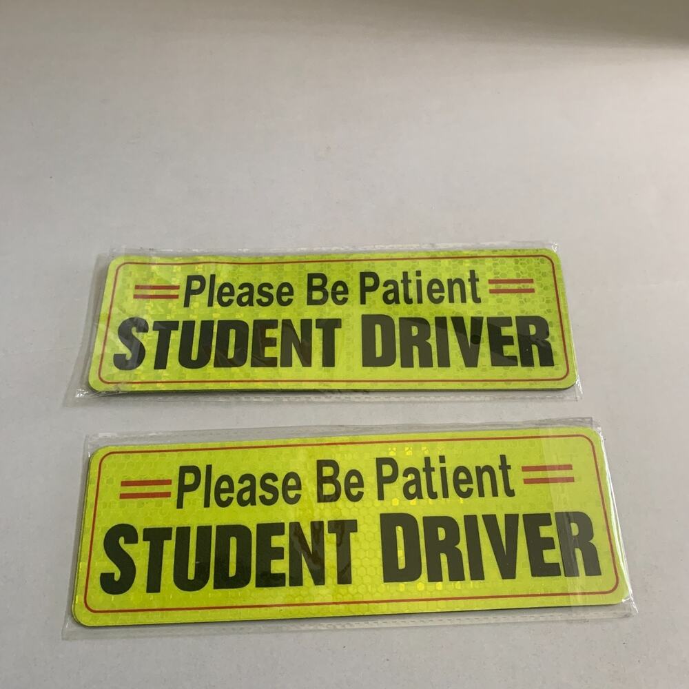 Car Magnet 3Pcs Lot Of 2 Please Be Patient Student Driver Reflective Decal New